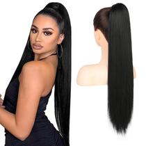 Extensão de rabo de cavalo Flufymooz Long Straight 66 cm sintética Extensão de rabo de cavalo Flufymooz Long Straight 66 cm sintética