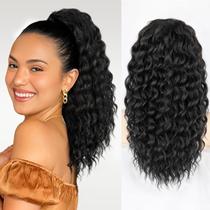 Extensão de rabo de cavalo HMD Curly Synthetic Hair de 18 polegadas para mulheres