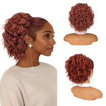 Extensão de rabo de cavalo Isaic Curly 20 cm sintético marrom avermelhado Extensão de rabo de cavalo Isaic Curly 20 cm sintético marrom avermelhado