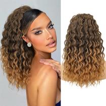 Extensão de rabo de cavalo Isaic Wavy Curly 40 cm Ombre Castanho Claro Extensão de rabo de cavalo Isaic Wavy Curly 40 cm Ombre Castanho Claro
