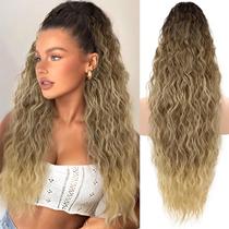 Extensão de rabo de cavalo KookaStyle 76 cm com cordão para cabelo sintético