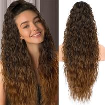 Extensão de rabo de cavalo KookaStyle 76 cm de comprimento, encaracolado, marrom ombre