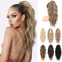 Extensão de rabo de cavalo LONAI 18 Wavy Claw Clip, sintético, loiro escuro Extensão de rabo de cavalo LONAI 18 Wavy Claw Clip, sintético, loiro escuro