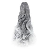Extensão de rabo de cavalo Mitrygreen Claw Clip 18" ondulado preto e branco Extensão de rabo de cavalo Mitrygreen Claw Clip 18" ondulado preto e branco