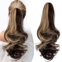 Extensão de rabo de cavalo Mitrygreen Claw Clip 18" Wavy Ash Blonde Extensão de rabo de cavalo Mitrygreen Claw Clip 18" Wavy Ash Blonde