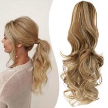 Extensão de rabo de cavalo Mitrygreen Claw Clip 18" Wavy Ash Blonde Extensão de rabo de cavalo Mitrygreen Claw Clip 18" Wavy Ash Blonde
