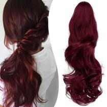 Extensão de rabo de cavalo Mitrygreen Claw Clip 18" Wavy Wine Red Extensão de rabo de cavalo Mitrygreen Claw Clip 18" Wavy Wine Red