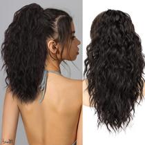 Extensão de rabo de cavalo ORSUNCER Curly 18 cm de cabelo sintético feminino Extensão de rabo de cavalo ORSUNCER Curly 18 cm de cabelo sintético feminino