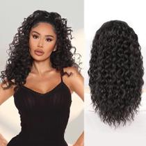 Extensão de rabo de cavalo QGZ com cordão preto afro encaracolado de 18 polegadas