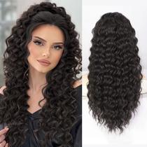 Extensão de rabo de cavalo QGZ Curly de 22 polegadas sintética para mulheres negras