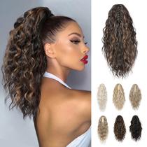 Extensão de rabo de cavalo REECHO HP002 marrom chocolate com destaques