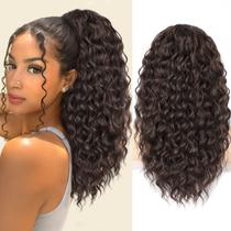 Extensão de rabo de cavalo SHNMIN, cabelo sintético encaracolado e ondulado de 18 polegadas