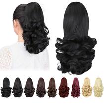 Extensão de rabo de cavalo ShulaShop, cabelo sintético, curto e encaracolado Extensão de rabo de cavalo ShulaShop, cabelo sintético, curto e encaracolado