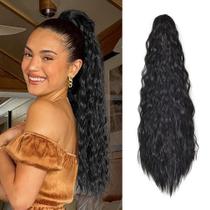 Extensão de rabo de cavalo YEAME Wavy Claw Clip de 55 cm de cabelo sintético