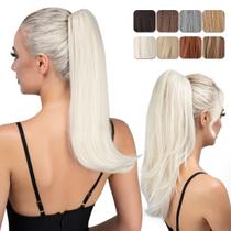 Extensão de rabo de cavalo youngways White Blonde 45 cm para mulheres