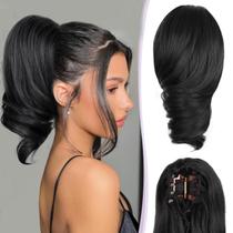Extensão de rabo de cavalo ZQIAN BEAUTY 30 cm, preto encaracolado, sintético