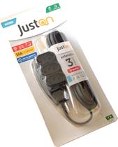 Extensão de Tomada Adaptador JustOn 3m 10A Tripolar Preto Extensão de Tomada Adaptador JustOn 3m 10A Tripolar Preto