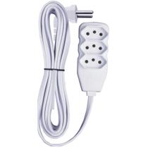 Extensão de Tomadas - 3 Saídas - Tripolar - 10 metros - Force Line - BRANCO
