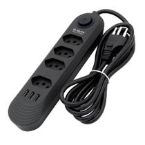 Extensão de Tomadas 4 Tomadas + 3 USB B-MAX Modelo BM-8694B Extensão de Tomadas 4 Tomadas + 3 USB B-MAX Modelo BM-8694B