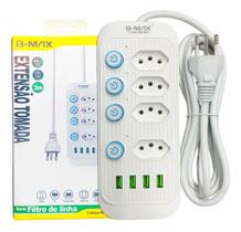 Extensão De Tomadas 4 Tomadas + 4 Usb