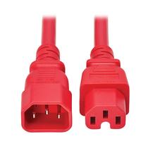 Extensão do cabo de alimentação Tripp Lite C14 a C15 3,1 m 15A 250V Vermelho