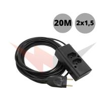 Extensão Dupla De Geladeira Cabo Pp 2x1,50mm Com 20 Metros