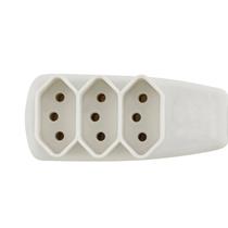 Extensão Econômica com Cabo PP Chato 3 Vias 4,5M 10A 250V Branco - Ilumi Extensão Econômica com Cabo PP Chato 3 Vias 4,5M 10A 250V Branco - Ilumi