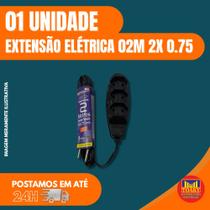 Extensao eletrica 02m 2x0.75 preto - naticon Extensao eletrica 02m 2x0.75 preto - naticon