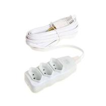 Extensão Elétrica 05 metros 03 Tomadas Bivolt 10 Ampéres FC Branca Extensão Elétrica 05 metros 03 Tomadas Bivolt 10 Ampéres FC Branca