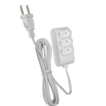 Extensao Eletrica 1.5 Metros 2P+T 10A 3 Tomadas Branca Fame
