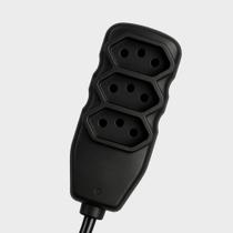 Extensão Elétrica 1 Metro para Ventilador Tv 3 Tomadas Tripolar Plug 90º Preto 10 Amperes Bivolt Extensão Elétrica 1 Metro para Ventilador Tv 3 Tomadas Tripolar Plug 90º Preto 10 Amperes Bivolt