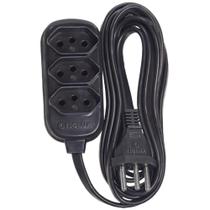 Extensao Elétrica 10 M Tripolar Preta 3 Tomadas 2P+T Fiolux Extensao Elétrica 10 M Tripolar Preta 3 Tomadas 2P+T Fiolux
