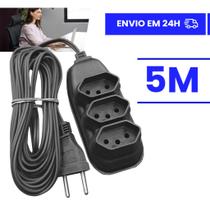 Extensão Elétrica 10 Metros - Bivolt 110/220 10A Tomada Tripolares Preta Resistente Extensão Elétrica 10 Metros - Bivolt 110/220 10A Tomada Tripolares Preta Resistente