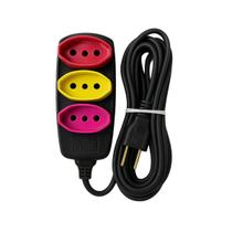 Extensão Elétrica 10 Metros Bivolt Preto 3 Tomada 127v 220v 10A