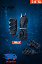 Extensão Elétrica 10 Metros Cabo Prolongador Bivolt 3 Entradas Praticidade e Segurança Extensão Elétrica 10 Metros Cabo Prolongador Bivolt 3 Entradas Praticidade e Segurança