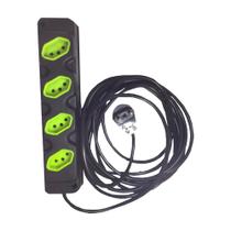 Extensão Elétrica 10a 05 Metros 4 Tomadas Cabo Pp 2x4,0mm