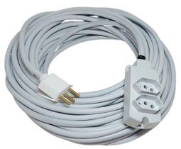 Extensão Elétrica 10a/20a Reforçada 15m PP 2x1,5mm 2T BRANCA Extensão Elétrica 10a/20a Reforçada 15m PP 2x1,5mm 2T BRANCA