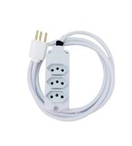 Extensão Elétrica 10a/20a Reforçada 2 m PP 2x1,5mm 3T BRANCA Extensão Elétrica 10a/20a Reforçada 2 m PP 2x1,5mm 3T BRANCA
