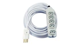 Extensão Elétrica 10a/20a Reforçada 5 m PP 2x2,5mm 5T BRANCA