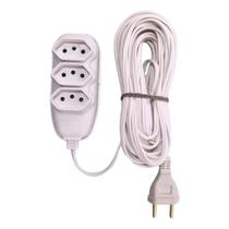 Extensão Elétrica 2/3 Metros Bivolt Branca 3 Tomadas Extensão Elétrica 2/3 Metros Bivolt Branca 3 Tomadas