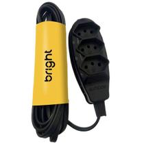 Extensão Elétrica 2 Metros 3 Pinos 2P+T Bivolt Preta Bright