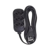 Extensão Elétrica 2 Metros Tripolar Preta Com 3 Tomadas 2p+t Fiolux Extensão Elétrica 2 Metros Tripolar Preta Com 3 Tomadas 2p+t Fiolux