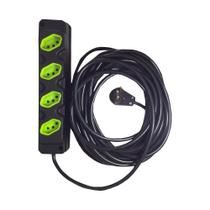 Extensão Elétrica 20a 02 Metros 4 Tomadas Cabo Pp 3x1,5mm