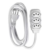 Extensão Elétrica 20a Pp 3x2,5mm² 3 Metros Branco - Ilumi