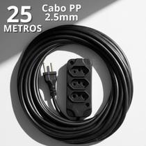 Extensao Eletrica 25 Metros 20 Amperes 03 Tomadas Profissional 25 Mts 110v 220v