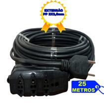 Extensão Elétrica 25 Metros Cabo PP 2x2,5mm Padrão Novo / Antigo Tomada com 10A e 20A Com Plug 10A Extensão Elétrica 25 Metros Cabo PP 2x2,5mm Padrão Novo / Antigo Tomada com 10A e 20A Com Plug 10A