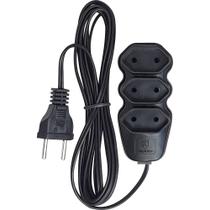 EXTENSAO ELETRICA 250V 10A 3 TOMADAS 2P 10m BIVOLT PRETA MEGATRON EXTENSAO ELETRICA 250V 10A 3 TOMADAS 2P 10m BIVOLT PRETA MEGATRON