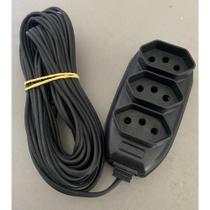 Extensão Elétrica 3 Entradas - 3 Metros 110v/220v - plug extensor