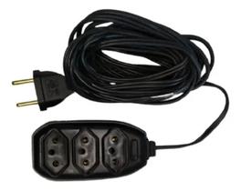 Extensão Elétrica 3 Entradas - 5 Metros 110v/220v - plug extensor