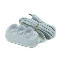 Extensão elétrica 3 metros 3 tomadas 2 x 0,75 mm 10A bipolar - Fiolux Extensão elétrica 3 metros 3 tomadas 2 x 0,75 mm 10A bipolar - Fiolux